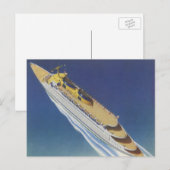 Uitzicht van een  cruiseschip in de oceaan briefkaart (Voorkant / Achterkant)