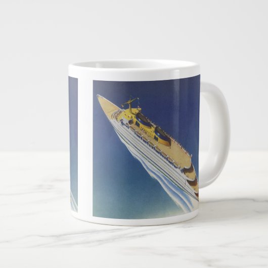 Uitzicht van een  cruiseschip in de oceaan grote koffiekop (Voorkant rechts)