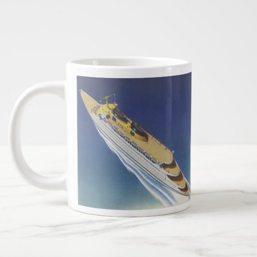 Uitzicht van een  cruiseschip in de oceaan grote koffiekop (Links)