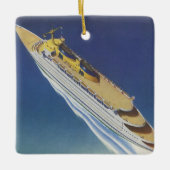 Uitzicht van een  cruiseschip in de oceaan keramisch ornament (Voorkant)