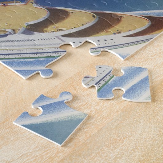 Uitzicht van een  cruiseschip in de oceaan legpuzzel (Zijkant)