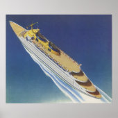 Uitzicht van een  cruiseschip in de oceaan poster (Voorkant)