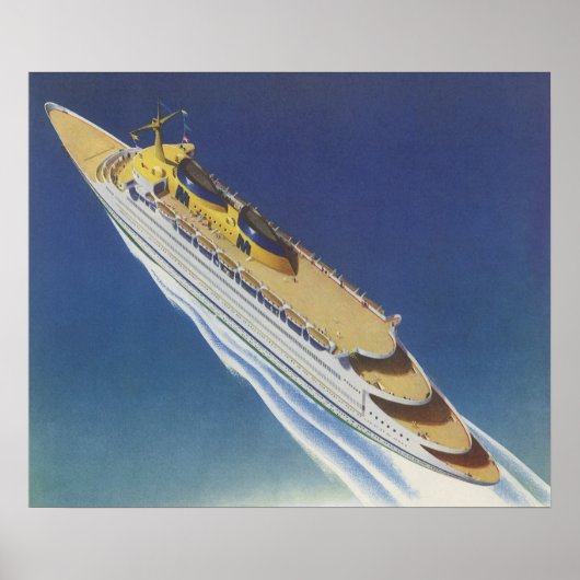 Uitzicht van een  cruiseschip in de oceaan poster (Voorkant)