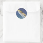 Uitzicht van een  cruiseschip in de oceaan ronde sticker (Tas)