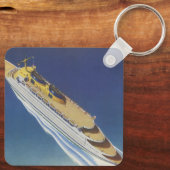 Uitzicht van een  cruiseschip in de oceaan sleutelhanger (Achterkant)