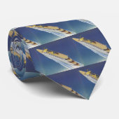 Uitzicht van een cruiseschip in de oceaan stropdas (Opgerold)