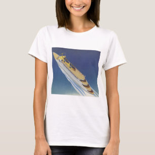 Uitzicht van een  cruiseschip in de oceaan t-shirt