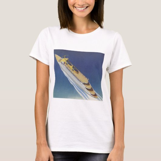 Uitzicht van een  cruiseschip in de oceaan t-shirt (Voorkant)