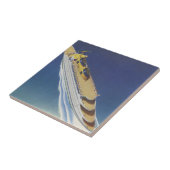 Uitzicht van een  cruiseschip in de oceaan tegeltje (Zijkant)