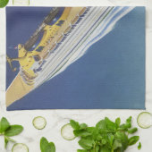 Uitzicht van een  cruiseschip in de oceaan theedoek (Gevouwen)