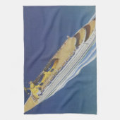 Uitzicht van een  cruiseschip in de oceaan theedoek (Verticaal)