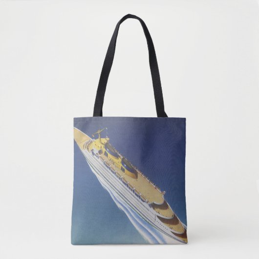 Uitzicht van een  cruiseschip in de oceaan tote bag (Voorkant)
