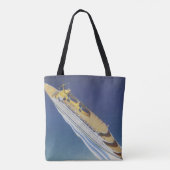 Uitzicht van een  cruiseschip in de oceaan tote bag (Achterkant)