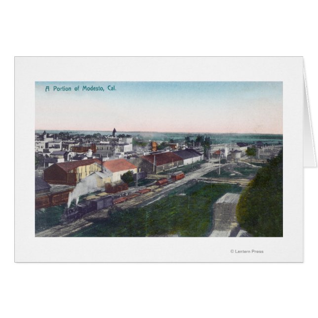 Uitzicht van een deel van CityModesto, CA (Voorkant Horizontaal)