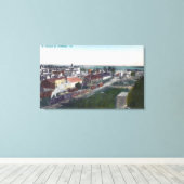 Uitzicht van een deel van CityModesto, CA Canvas Afdruk (Insitu (Houten vloer))