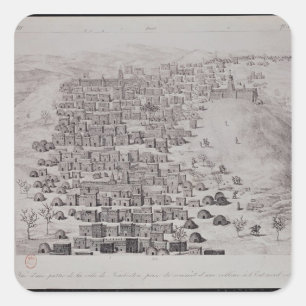 Uitzicht van een deel van de stad Timbuktu van een Vierkante Sticker