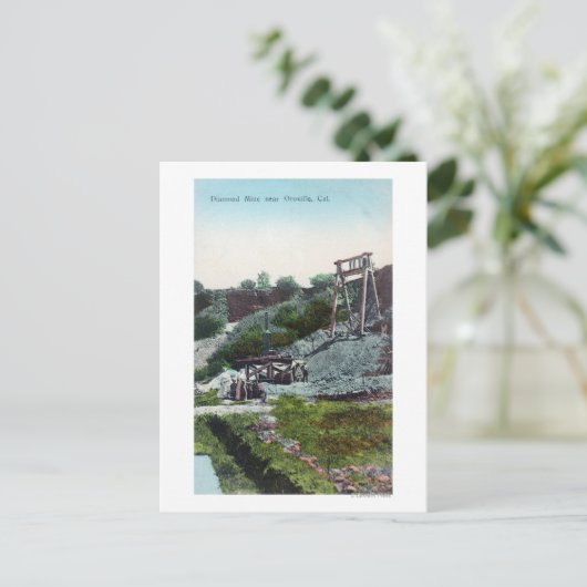 Uitzicht van een Diamond MineOroville, CA Briefkaart (Staand voorkant)