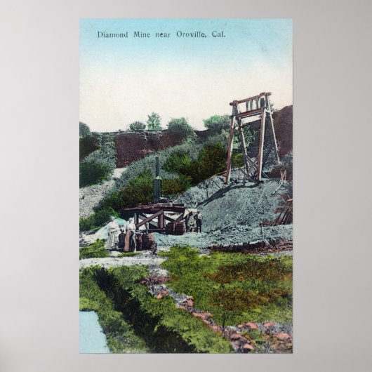 Uitzicht van een Diamond MineOroville, CA Poster (Voorkant)
