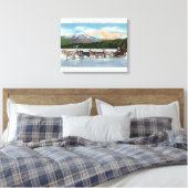 Uitzicht van een Dogsled Team op Mirror Lake Canvas Afdruk (Insitu (Slaapkamer))