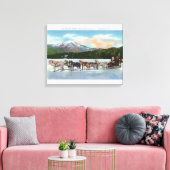 Uitzicht van een Dogsled Team op Mirror Lake Canvas Afdruk (Insitu (Woonkamer))