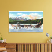 Uitzicht van een Dogsled Team op Mirror Lake Canvas Afdruk (Insitu (Woonkamer))