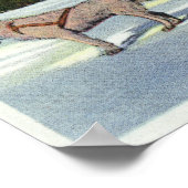 Uitzicht van een Dogsled Team op Mirror Lake Poster (Hoek)