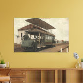 Uitzicht van een dubbellaagse kabelauto canvas afdruk (Insitu (Woonkamer))