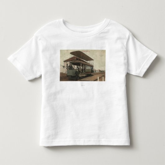 Uitzicht van een dubbellaagse kabelauto kinder shirts (Voorkant)