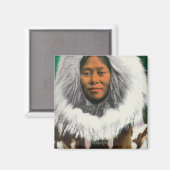 Uitzicht van een Eskimo Beauty Magneet (Voorkant / Achterkant)