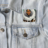 Uitzicht van een Eskimo Beauty Vierkante Button 5,1 Cm (In situ)