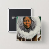 Uitzicht van een Eskimo Beauty Vierkante Button 5,1 Cm (Voorkant /achterkant)