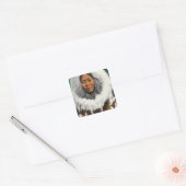 Uitzicht van een Eskimo Beauty Vierkante Sticker (Envelop)