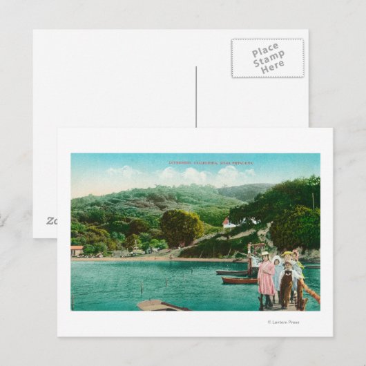 Uitzicht van een familie op Lake DockInverness, CA Briefkaart (Voorkant / Achterkant)