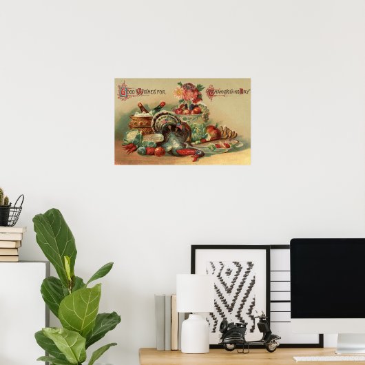 Uitzicht van een feest poster (Thuiskantoor)