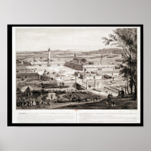 Uitzicht van een Franse falanstery Poster