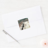 Uitzicht van een gemeenschappelijk toilet vierkante sticker (Envelop)