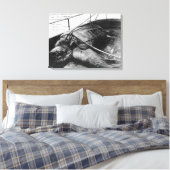 Uitzicht van een gigantische Zee schildpad in geva Canvas Afdruk (Insitu (Slaapkamer))