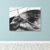 Uitzicht van een gigantische Zee schildpad in geva Canvas Afdruk (Insitu (Houten vloer))