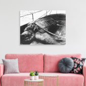 Uitzicht van een gigantische Zee schildpad in geva Canvas Afdruk (Insitu (Woonkamer))