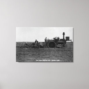 Uitzicht van een grote stoomploeg canvas afdruk