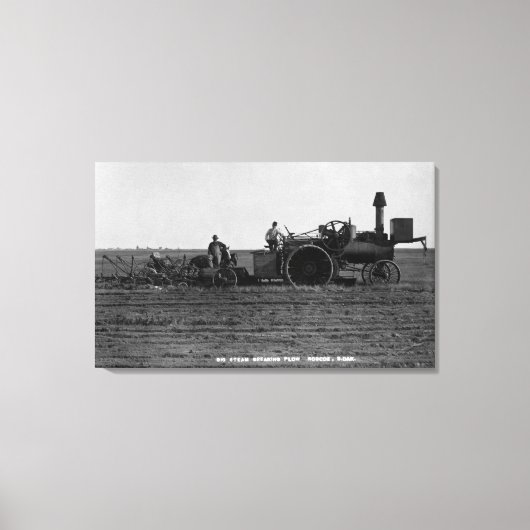 Uitzicht van een grote stoomploeg canvas afdruk (Voorkant)