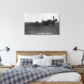 Uitzicht van een grote stoomploeg canvas afdruk (Insitu (Slaapkamer))