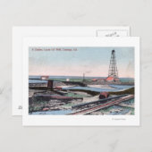 Uitzicht van een Gusher bij Lucile Oil Well Briefkaart (Voorkant / Achterkant)