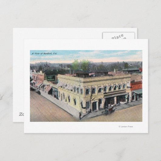 Uitzicht van een Hanford Street Corner Briefkaart (Voorkant / Achterkant)