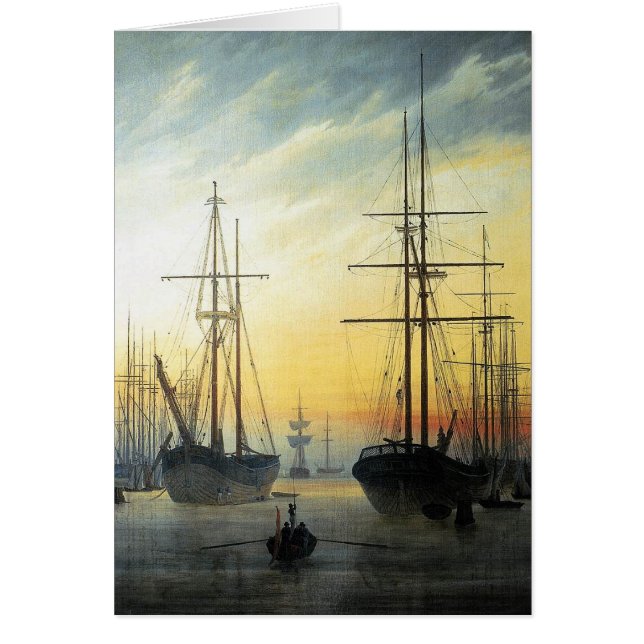 Uitzicht van een haven - Caspar David Friedrich (Voorkant)