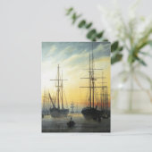 Uitzicht van een haven van Caspar David Friedrich  Briefkaart (Staand voorkant)