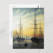 Uitzicht van een haven van Caspar David Friedrich  Briefkaart (Voorkant / Achterkant)