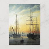 Uitzicht van een haven van Caspar David Friedrich  Briefkaart (Voorkant)