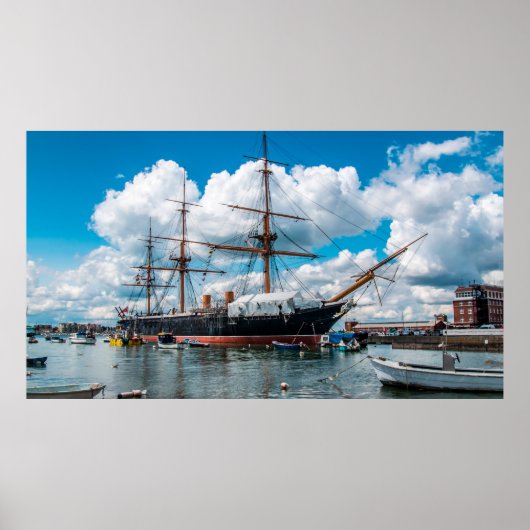 Uitzicht van een historische Victoriaans gepantser Poster (Voorkant)