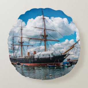 Uitzicht van een historische Victoriaans gepantser Rond Kussen